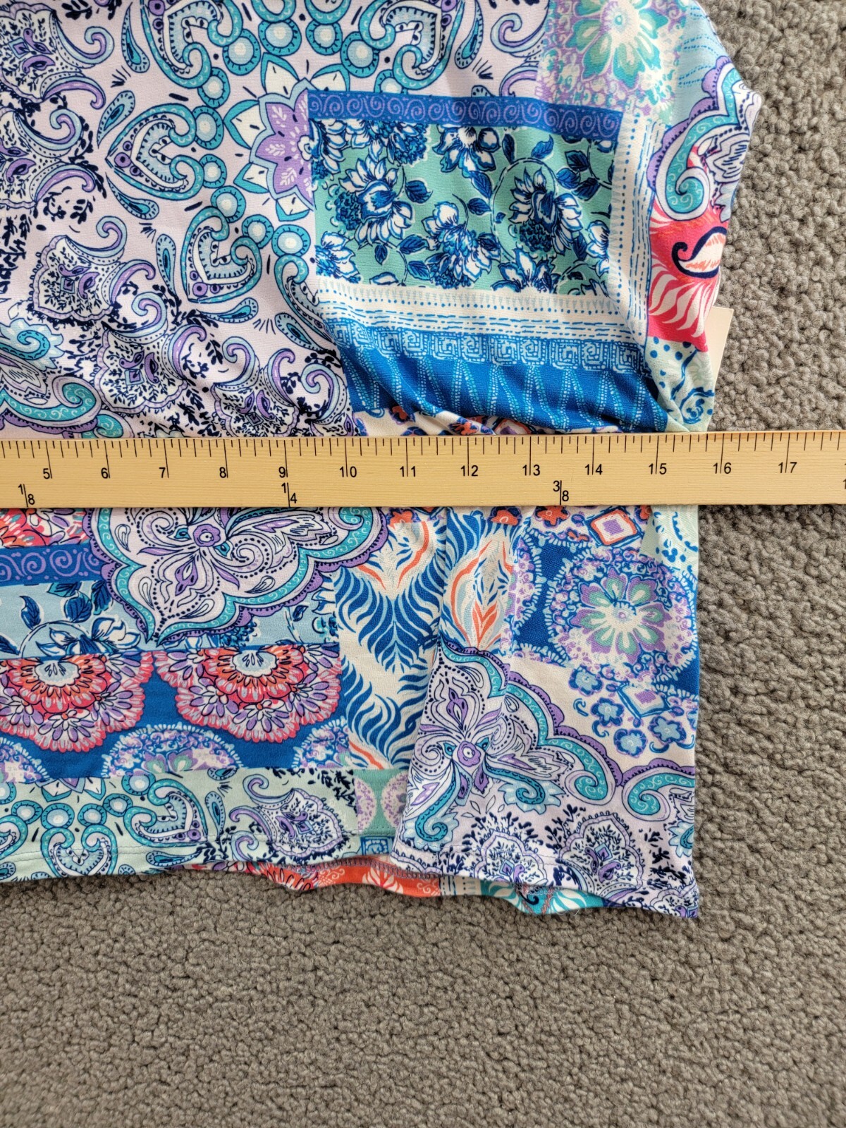 Linea Donatella Pajamas Top Women's S Blue Multi Paisley Print V-Neck Pullover - Picture 6 of 14