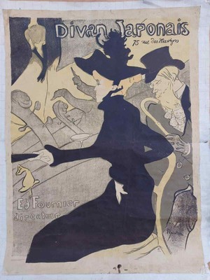  Large Affiche Lithographie Le Divan Japonais Henri de Toulouse Lautrec 