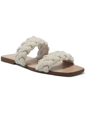 

INC Женские белые плетеные сандалии без шнуровки с двойным ремешком и квадратным носком Petria, Белый, 10012061800