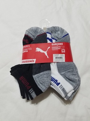 NEW BOYS' PUMA LOW CUT CUSHIONED SOCKS MEDIUM 6 PAIR