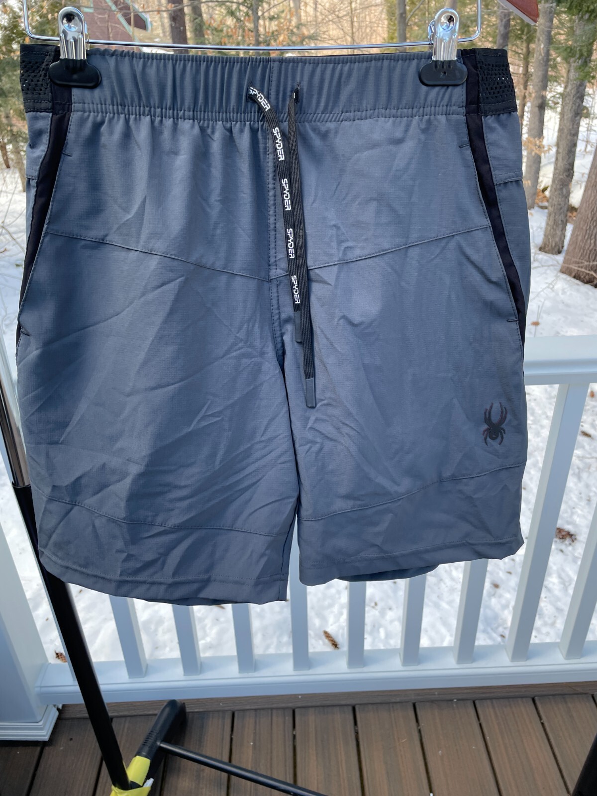 【SPYDER】 [Pro Web Cool] Men's Wafen Airy Piste Shorts Spyder Active Pro Web Shorts Mens XXL Light Gray Cycling