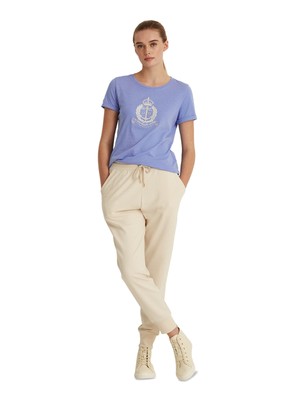 

Женская синяя футболка с круглым вырезом с короткими рукавами RALPH LAUREN, Синий