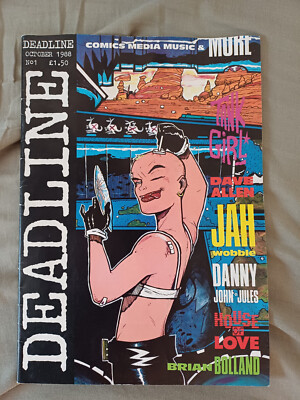 Deadline # 1 October 1988 monthly UK 1st ever Tank Girl SIGNED by Jamie Hewlett