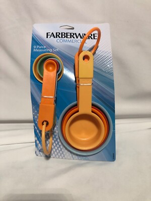 Farberware Professional Measuring Cups Spoons Set 9 Pc Multi Colored. NEW