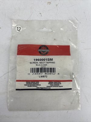NOS OEM RARE Briggs and Stratton Self Tapping Screw 1960001SM 