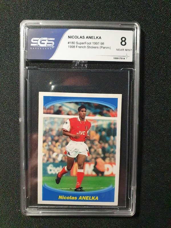 Nicolas Anelka Sticker Panini Rookie 1998 Arsenal Gunner #180 Sgs 8 Non Psa Pop1