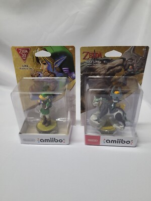 Link Ocarina Of Time And Wolf Link (Midna) Amiibo Lot Of Two