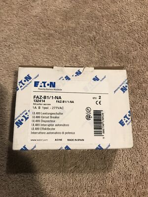 Eaton FAZ-B1/1-NA Quantity 2 Brand New In Original Packaging.