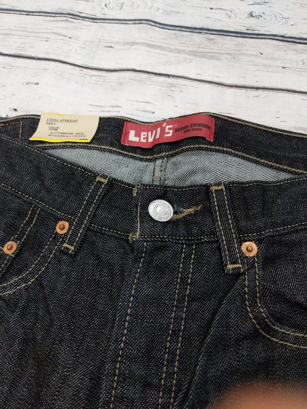 Levi's Jeans Boy's 14 Husky 33 x 28 Black Denim Loose Straight Leg 00's 569