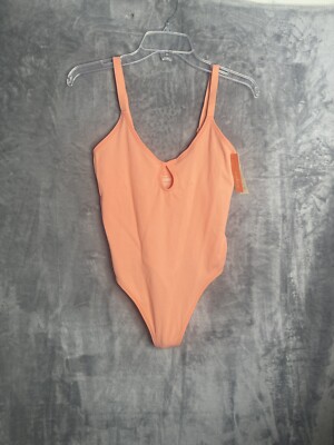   Colsie Women's Seamless Bodysuit Pink  Stretch Ribbed Size Large