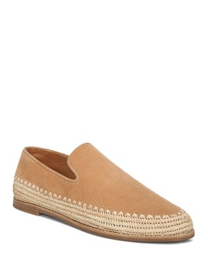 ВИНС. Женские кожаные лоферы без шнурков Jalen Toe из рафии жареного бежевого цвета 9,5 м