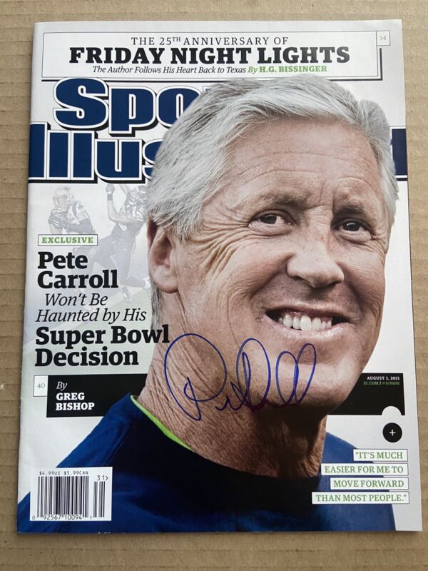 Pete Carroll Autographed SI Sports Illustrated Magazine Seahawks Signed Auto