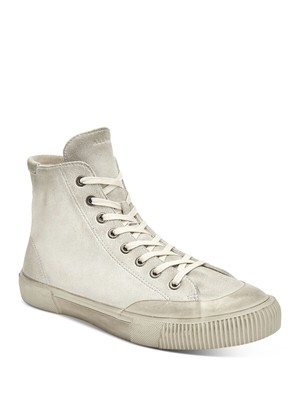 ALLSAINTS Мужские кожаные спортивные кроссовки с меловой серой нашивкой Dumont Toe 10