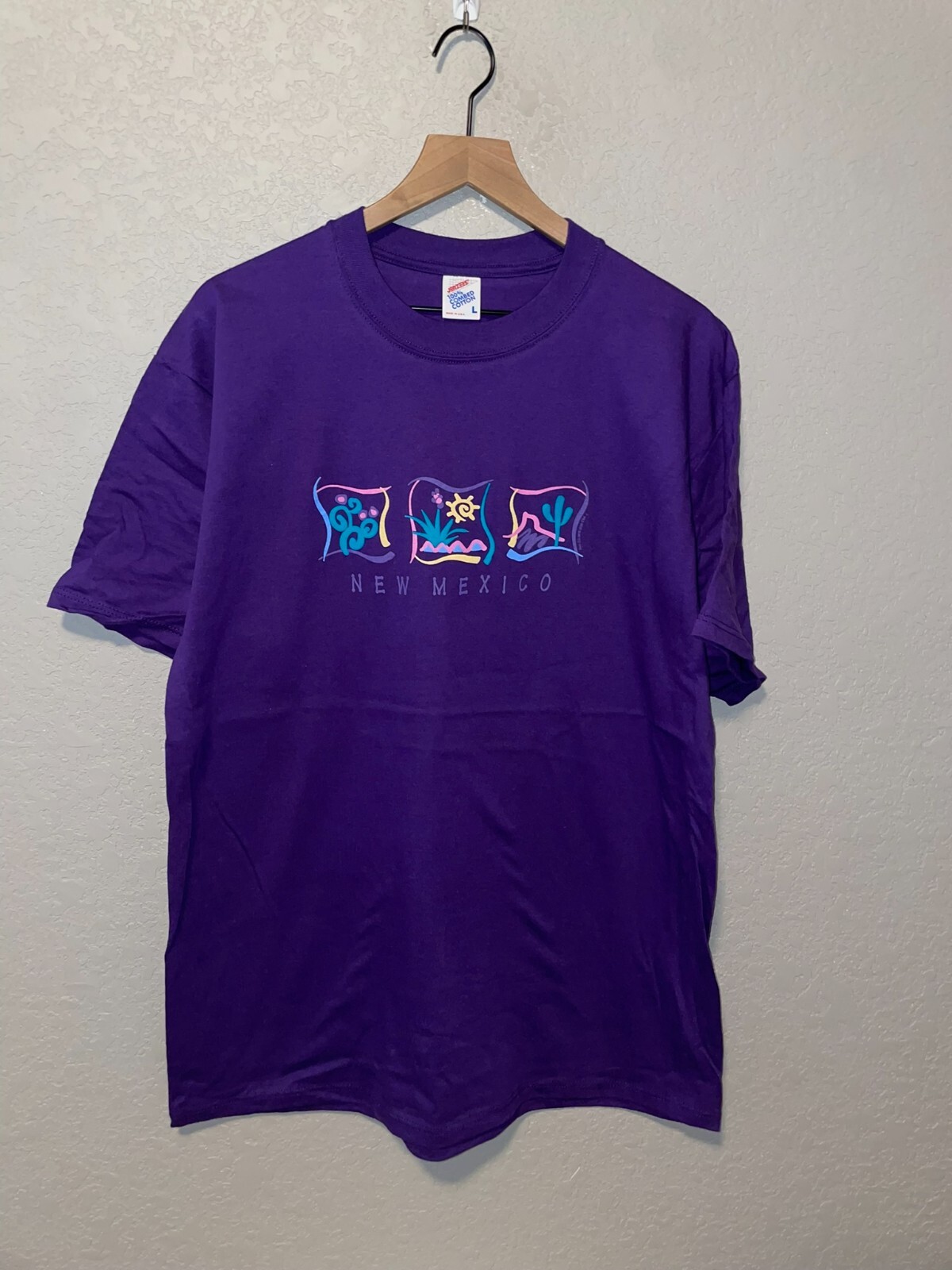 90s Vintage Jerzees NM New Mexico Desert Graphic Purple