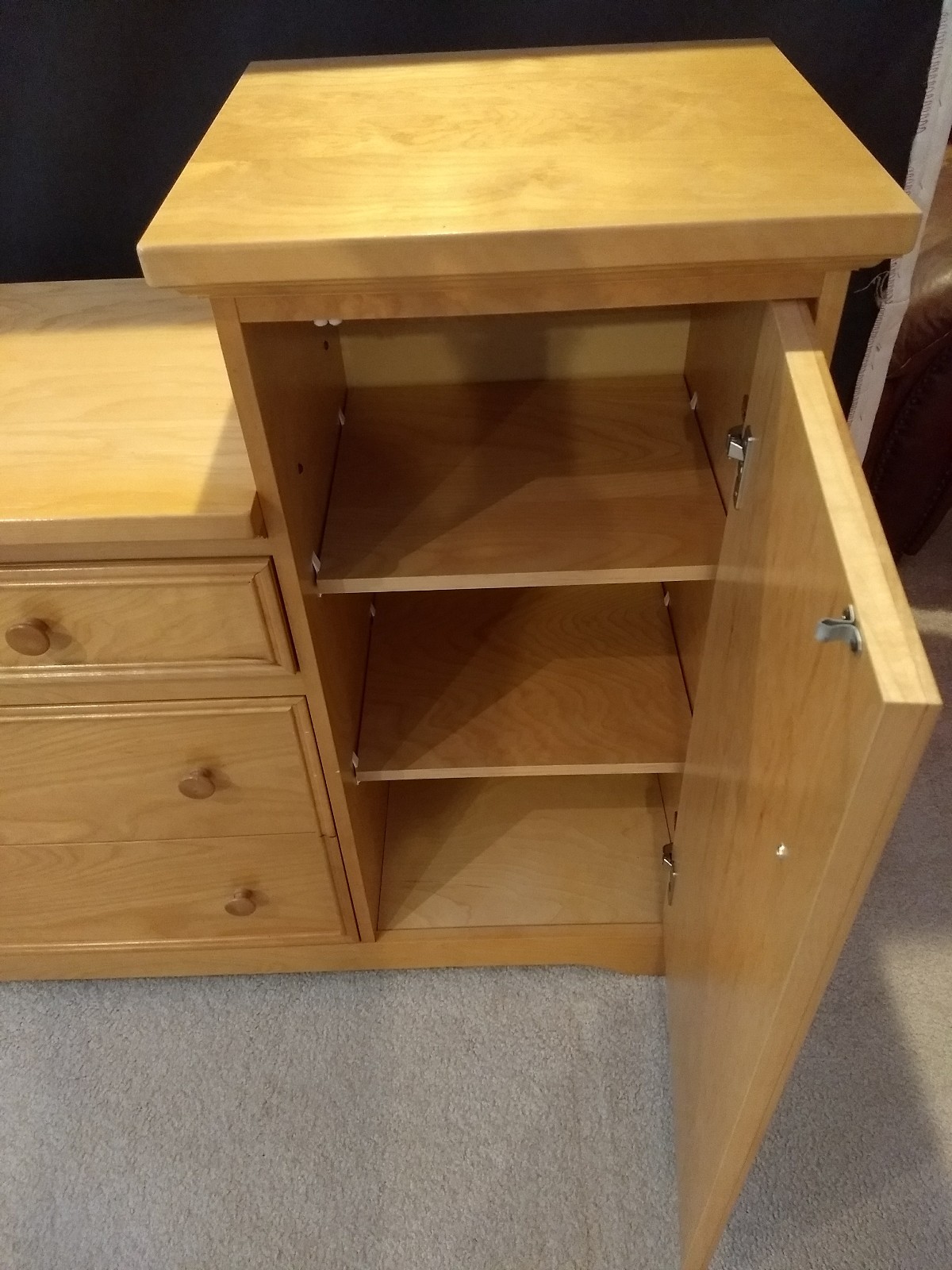 Baby Changing Table Set w storage + dresser & headboard solid woods Nice!