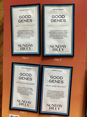 4x Sunday Riley Good Genes Lactic Acid Treatment 0.03 fl oz Trial Packets