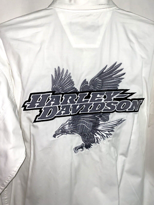 Harley Davidson Men s Button Front Dress Shirt Embroidered on Back