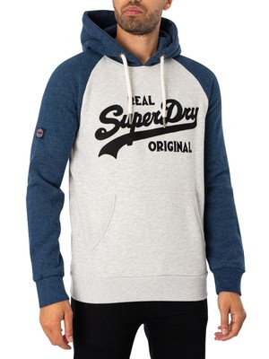 

Мужская толстовка с капюшоном Superdry Athletic реглан, серая, Grey