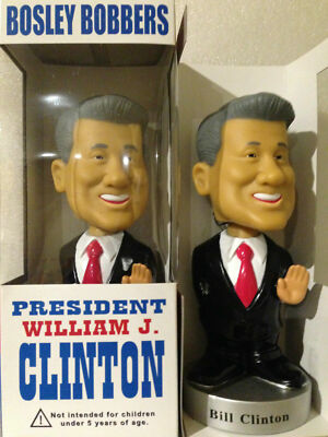 BILL CLINTON BOBBLE HEAD BOBBLEHEAD BRAND NEW MIB BY BOSLEY BOBBERS!!!