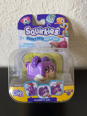 Squirkies Moose Toys Little Live Pets Clickety Cat Purple Interactive Fidget NEW