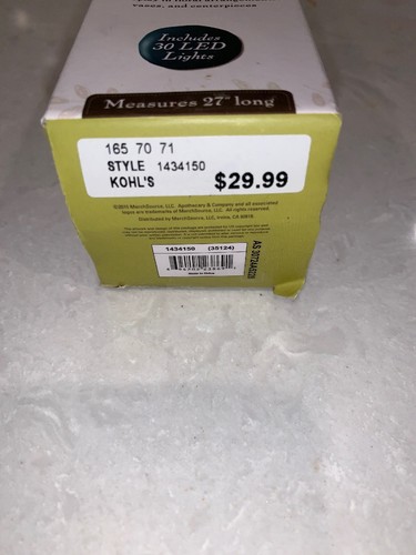 NEW Apothecary & Company Decorative LED Branch Light GOLD GLITTER 27” Christmas