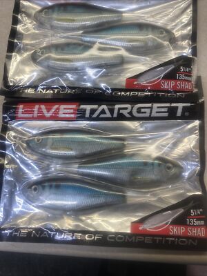 LiveTarget Skip Shad Soft Jerk Bait 5 1/4'' Silver/Blue 3/Pk SSD135S207