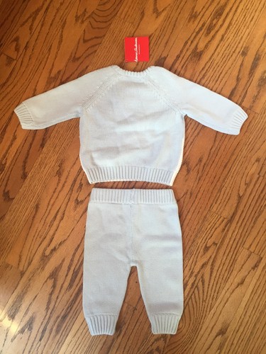 New Unisex Hanna Andersson Sweater Pants Set Blue Polar Bear Size 60 US 3-6 Mths