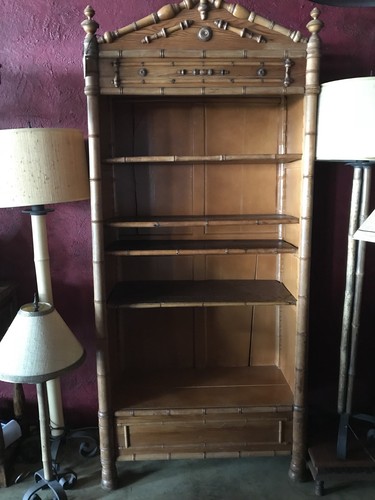 Antique BAMBOO Wood Multi Use Book Shelf