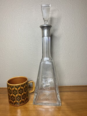 Antique J. H. Werner 925 Sterling Silver Decanter Germany