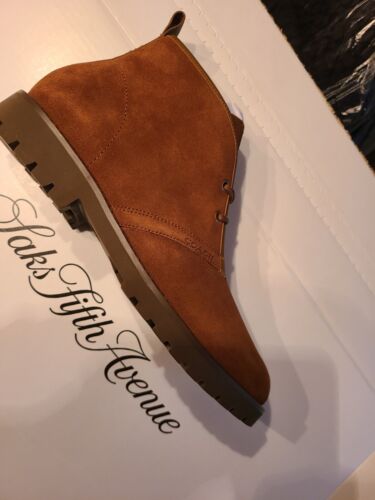 Pre-owned Coach $450  Men Suede Leather Shoes Boots 11 D Brown Limited Edition