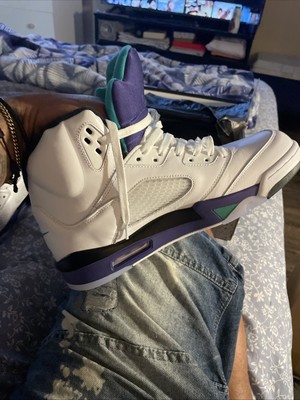 Air Jordan 5 ホワイト/パープル　靴 Nike Air Jordan 5 Retro Grape White purple Mens Basketball