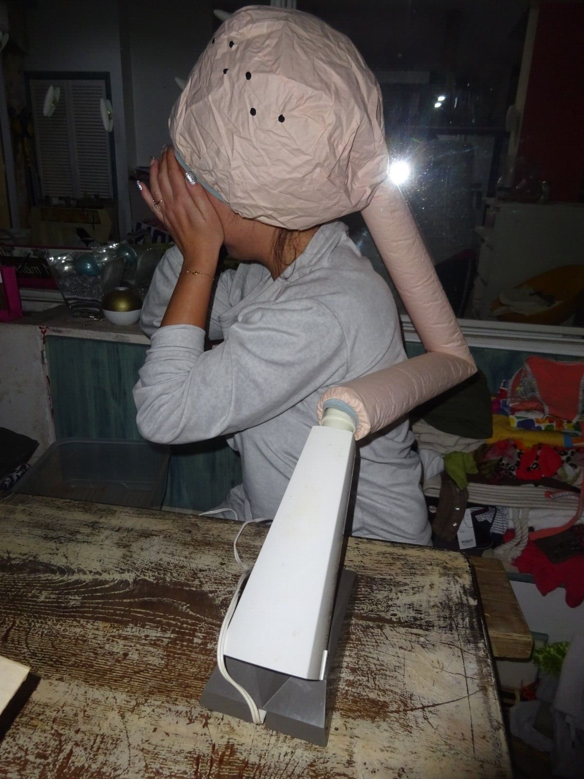 Sèche-cheveux Moulinex N°4 Vintage 1964 Avec Casque Souple Rose - Dans Sa Boîte D'origine
