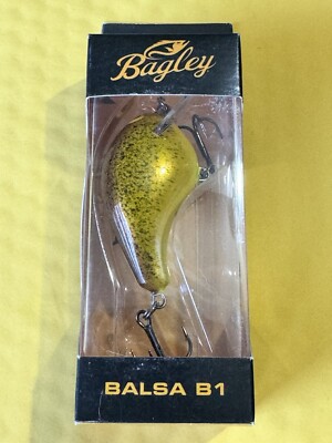 Bagley Balsa B1 Squarebill Crankbait 7/16oz 2'' 5'-6' Chartreuse Root Beer