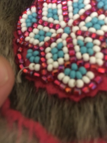 Vintage Handmade Beaded Fur Eskimo Moccasins USA Women's 10-10.5