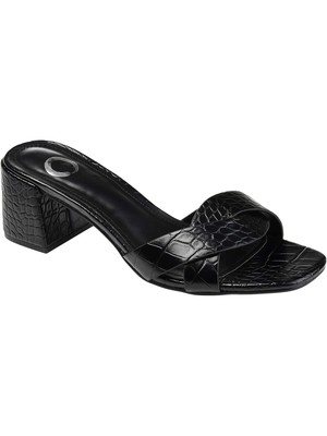 

JOURNEE COLLECTION Женские черные сандалии без шнурков Perette из крокодиловой кожи, Черный, PERETTE