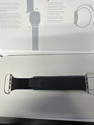 Genuine Apple Watch Band Trail Loop (49mm Blue/Black M/L )