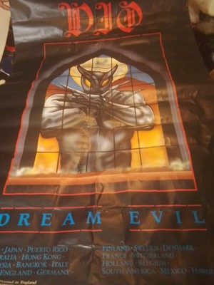 DIO 1987 Dream Evil Vintage Subway Record Store Promo Poster Printed in England
