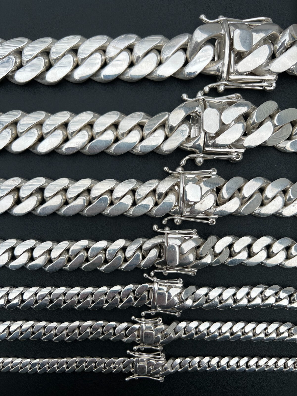 Pre-owned Silver Real Handmade Tight Link Miami Cuban Chain Bracelet Or Necklace In 999