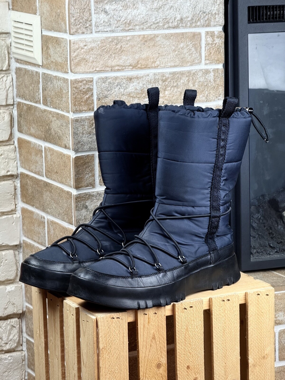 Prada Black Nylon Snow Boots Size US9 EU42 | eBay