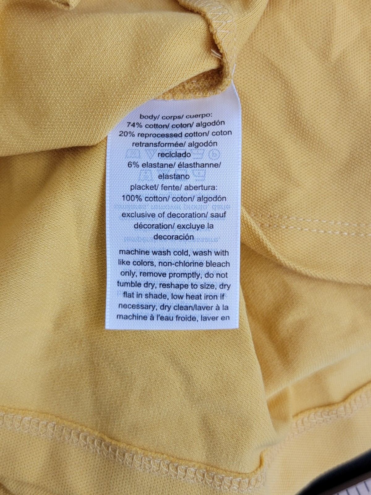Tommy Hilfiger Striped-Collar Polo Shirt Women's L Deep Maize Short Sleeve - Picture 15 of 16