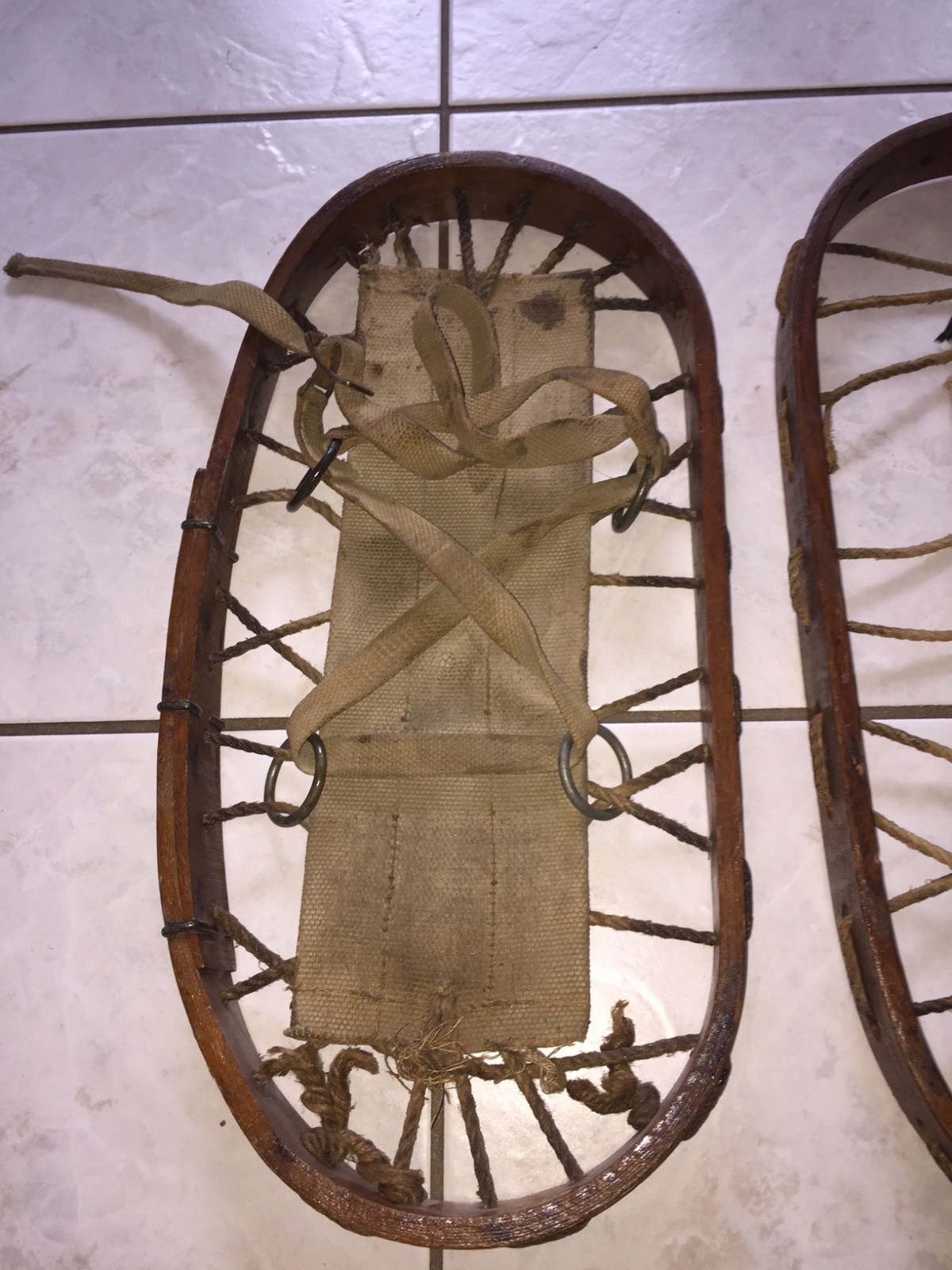 Vintage Canadian WWII Era Bear Paw Snow Shoes