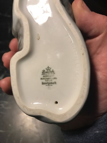 RARE Vtg Rosenthal Porcelain Sleeping Cat #1304 Himmelstoss Grey 6” Germany