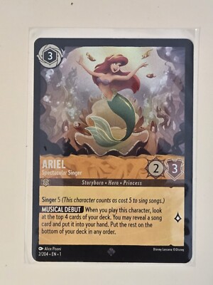 Ariel Spectacular Singer - Super Rare Cold Foil (2/204) Disney Lorcana Card
