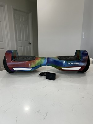 Hover-1 Rebel Hoverboard for Teens LED Headlights 6 mph Max Speed Rainbow TieDye