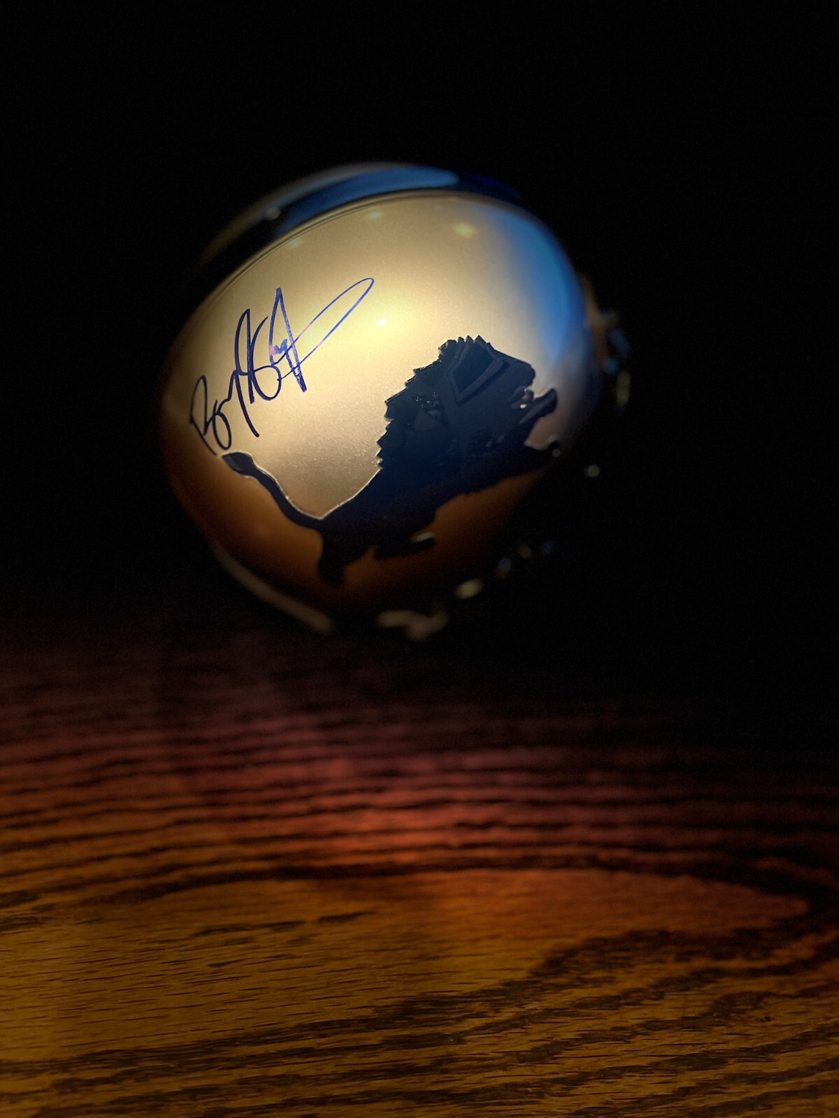 Barry Sanders Signed Detroit Lions Throwback VSR4 Mini Helmet JSA Certified