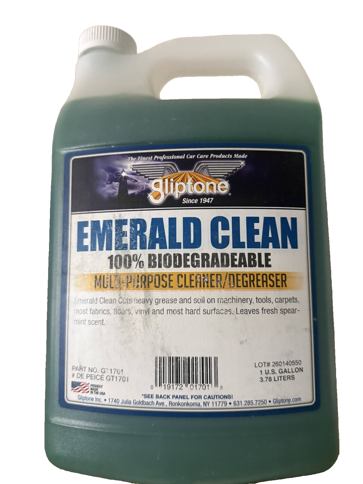 Gliptone Emerald Clean Multi Purpose Cleaner Degreaser 1 Gallon GT1701 Auto Car