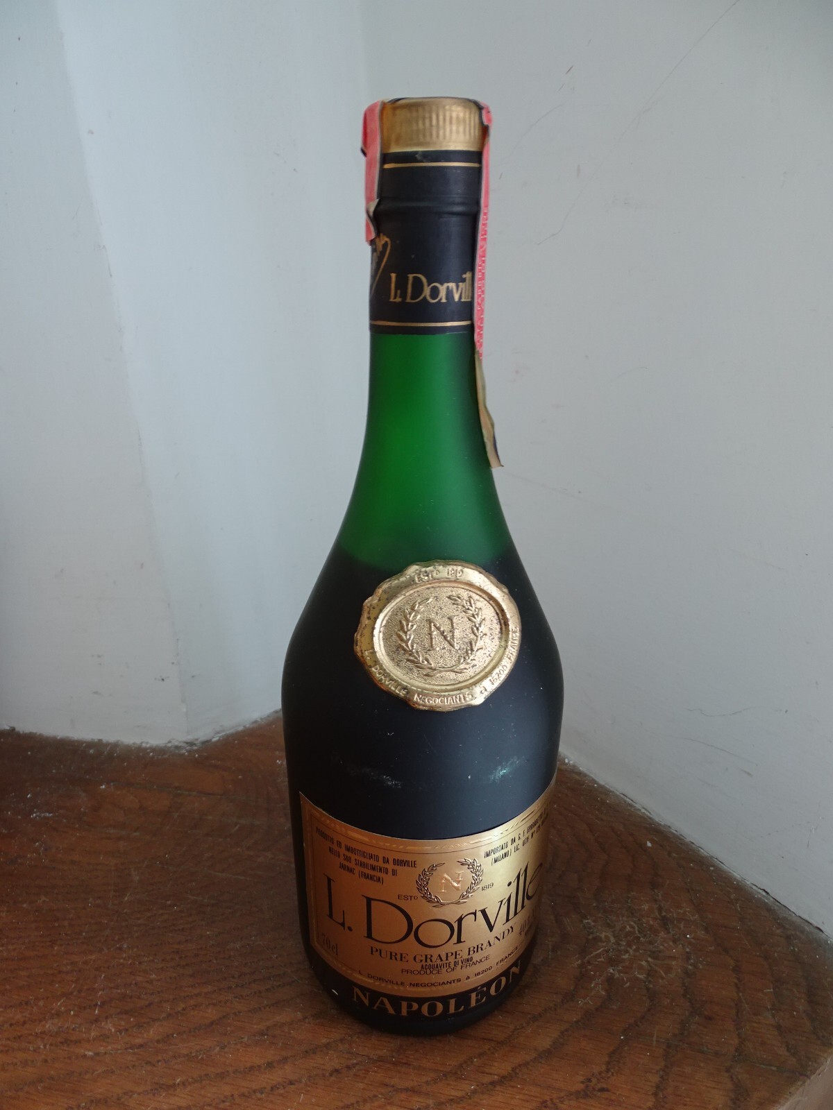 L.Dorville ブランデー ナポレオン 陶器ボトル 青 替え栓付