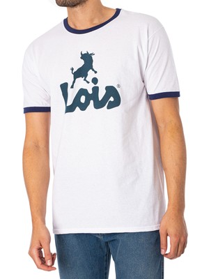 

Мужская футболка с рисунком Ringer Lois Jeans, белая, Белый, 1341-6618-517
