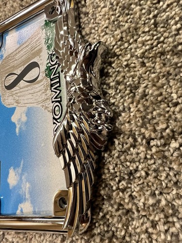 MOTORCYCLE Chrome American Eagle License Plate Tag Frame Holder