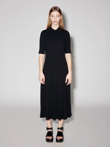 Pre-owned Rosetta Getty Polo Dress Black Size Small